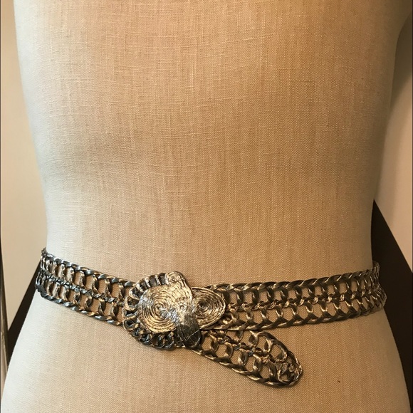 Vintage handmade Mexican SILVER FORGED BELT. main image 5